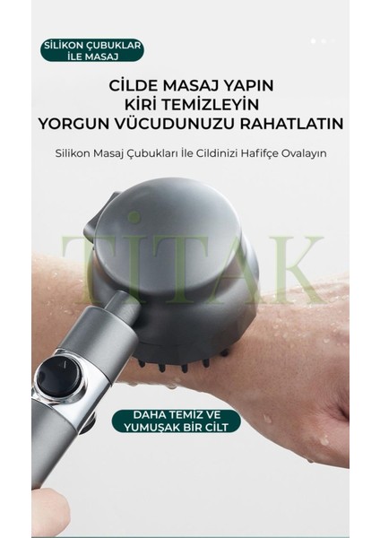 Tekno Trust Yeni Nesil Masajlı Filtreli Stop Tuşlu 3 Fonksiyonlu Su Tasarruflu Basınçlı Duş Başlığı modelleri