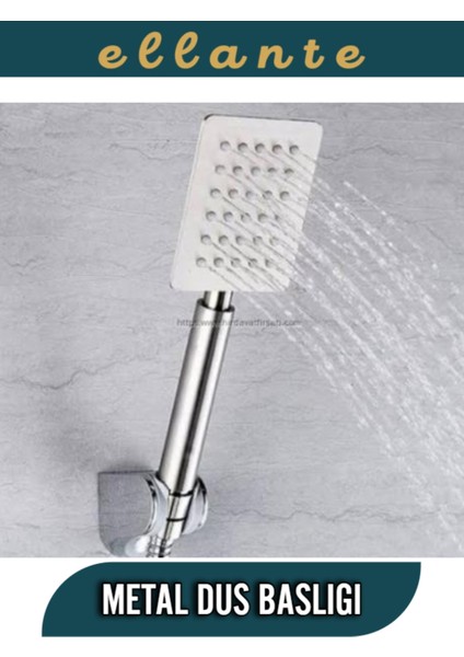 Tekno Trust Metal Kare Duş Başlığı Yüksek Kalite Inox Paslanmaz Kireç Kırıcılı Önleyici Kare El Duşu Çelik Metal