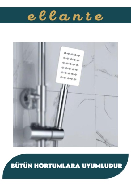 Tekno Trust Metal Kare Duş Başlığı Yüksek Kalite Inox Paslanmaz Kireç Kırıcılı Önleyici Kare El Duşu Çelik Metal fırsatları