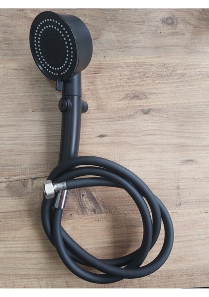 Tekno Trust Stoplu Turbo Pervaneli Mat Siyah Duş Başlığı & Mat Siyah Duş Hortumu (5 Yıl GARANTİLİ)(%100 Yerli)
