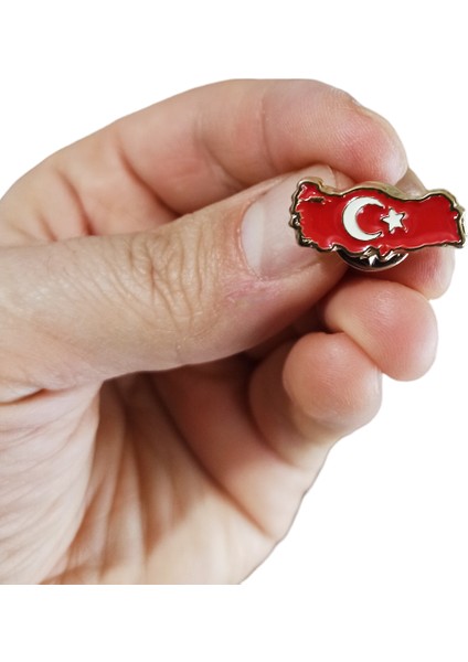 Ay Yıldız Figürlü Gold Renkli Mini Türkiye Haritası Yaka Rozeti 1 Paket 6'lı indirimleri