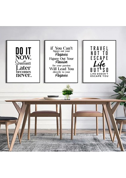 Motivasyon 3'lü 30X42 cm Çerçevesiz Duvar Poster Hd