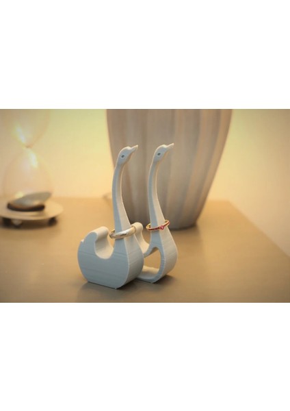 2'li Kuğu Şeklinde Yüzük Askısı