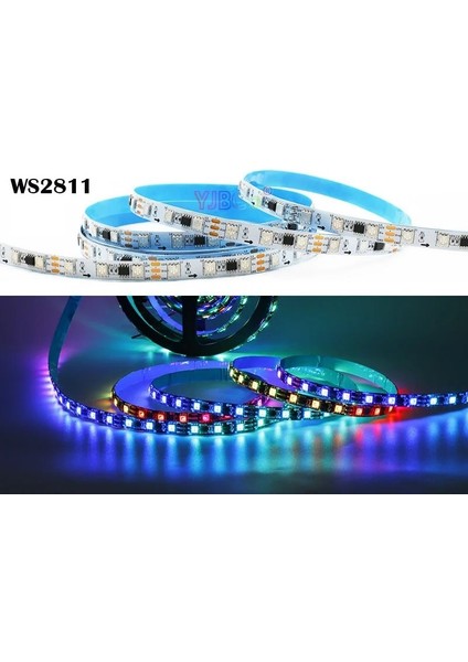 WS2811 Rgb Adreslenebilir Pixel Şerit LED IP65 Metrede 60 LED
