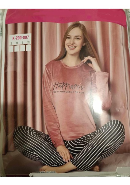 Kadın Kışlık Kadife Pijama Takımı K200/807 - 1 Adet