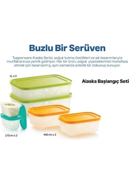 Alaska Başlangıç Seti 2X1LT 2X450ML 2X170ML Derin Dondurucu Alaska Başlangıç Set