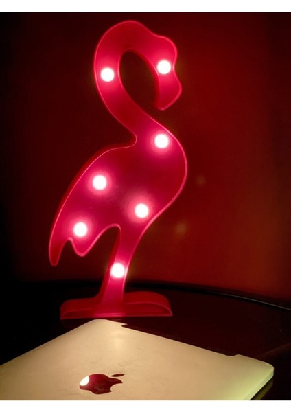 3'lü LED Işıklı Dekoratif Flamingo Kaktüs Ananas Masa Duvar Gece Lambası Bebek Oda Lambası