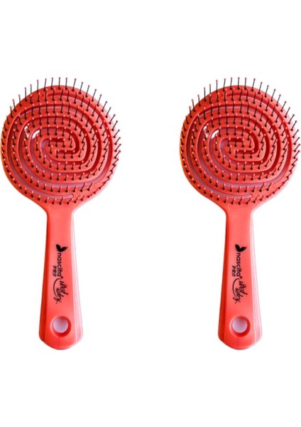 Üç Boyutlu Oval Saç Fırçası Pembe x 2 Adet