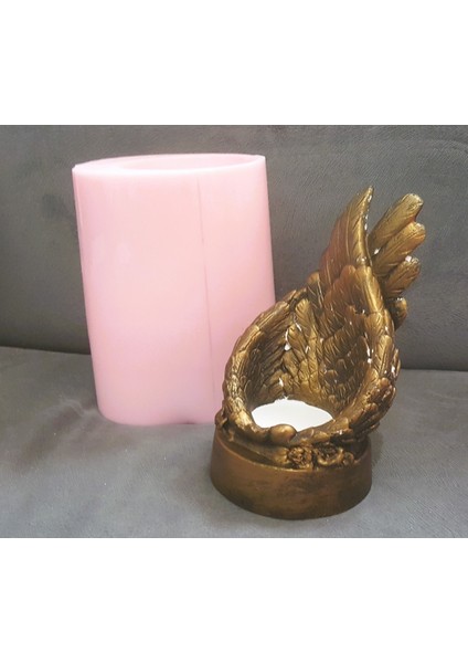 Kanat Tealight Mumluk Silikon Kalıp K-1011, Polyester Taş Tozu Çimento Alçı Kalıbı fırsatları