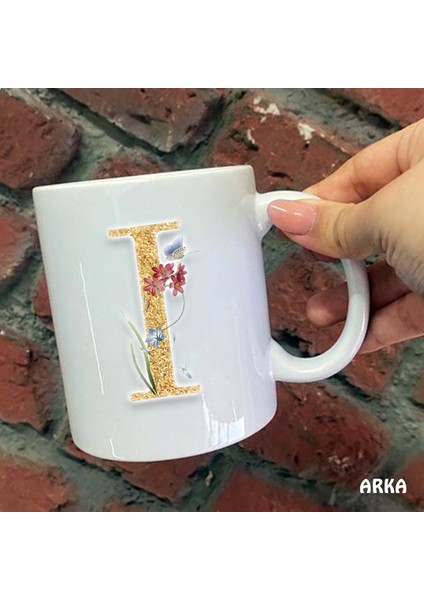 Size Özel I Harfli Seramik Baskılı Kupa Bardaklar