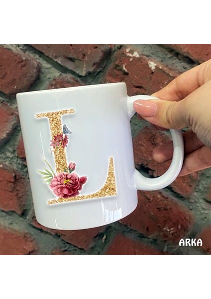 Size Özel L Harfli Seramik Baskılı Kupa Bardaklar