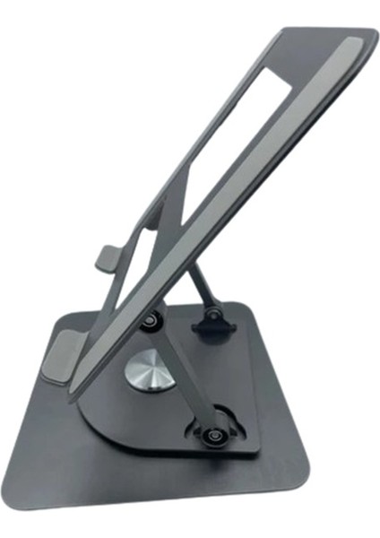 Notebook Macbook Uyumlu Standı 360 Derece Metal Çok Fonsiyonlu - Füme Senalstore