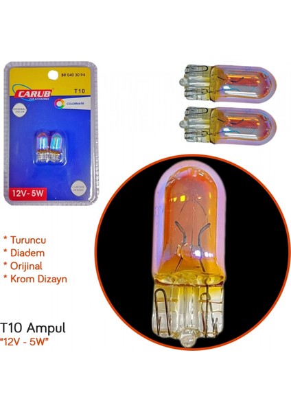 12V T10 Ampul 5W Diadem Orange Orijinal BR0403094