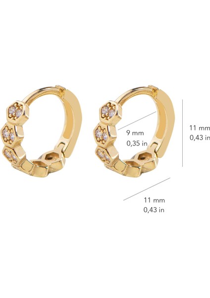 14 Ayar Altın Taşlı Petek Halka Küpe 1,17 gr indirimleri