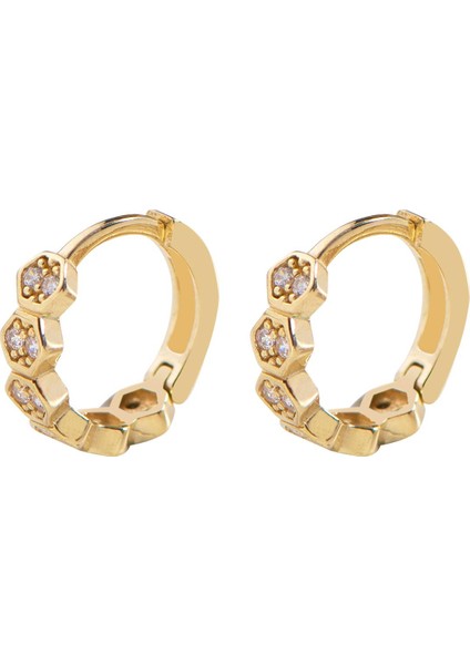 14 Ayar Altın Taşlı Petek Halka Küpe 1,17 gr fırsatları