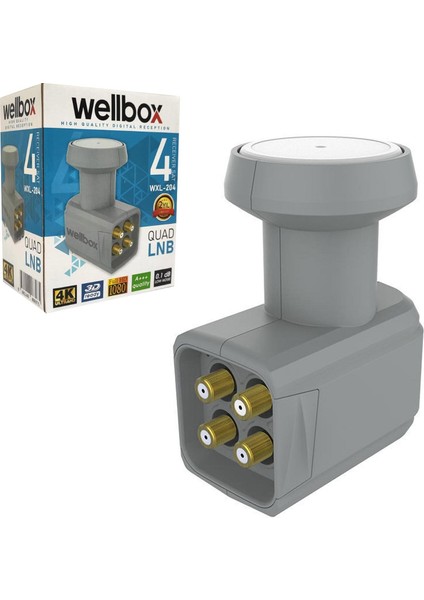 Lnb Dörtlü (Quad) Gold 0.1db 3D 4K Wellbox WXL-104/204