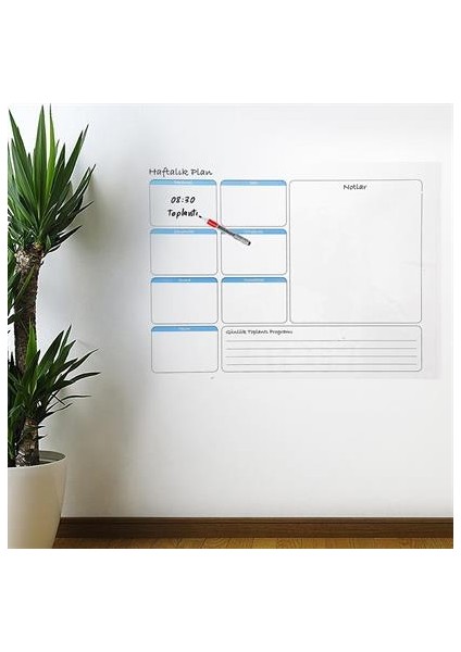 Buffer Haftalık Planlayıcı Manyetik Duvar Stickerı Takvim 100 cm x 60 cm