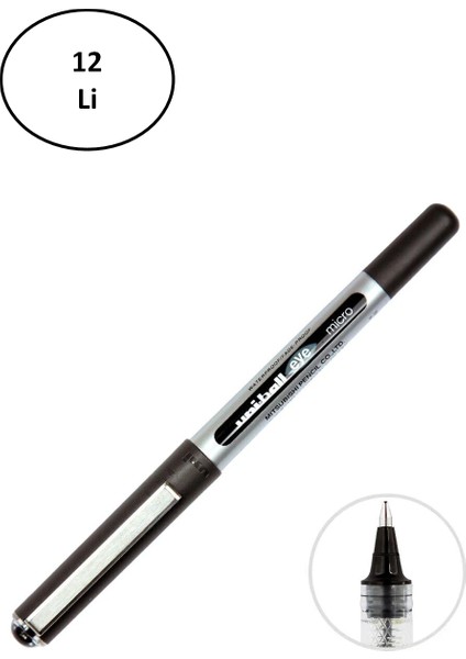 Uni Ball UB 150 Eye Micro Roller Kalem 0.5 mm Siyah Kalem 12'li