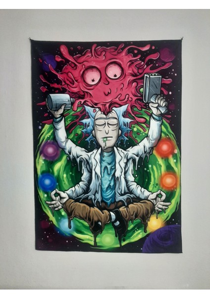 Rick & Morty - Rick Desenli Tasarım Duvar Halısı