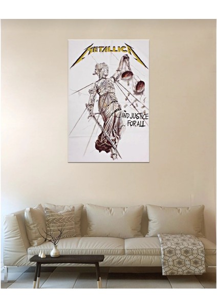 Metallica Justice For All Album Kapağı Desenli Tasarım Duvar Halısı