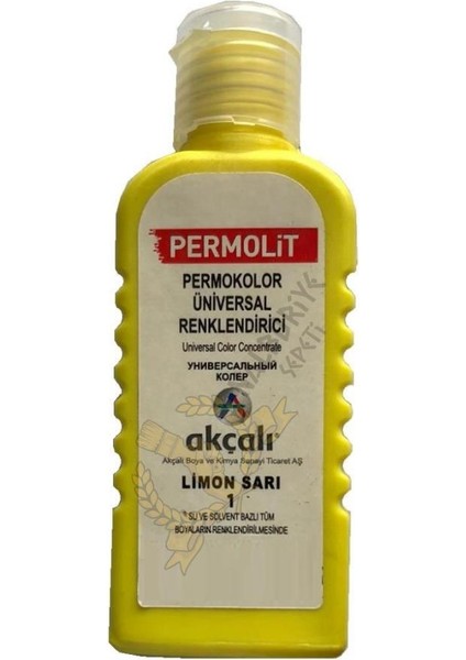 Üniversal Renklendirici Renk Tüpü Limon Sarı 50 Ml.