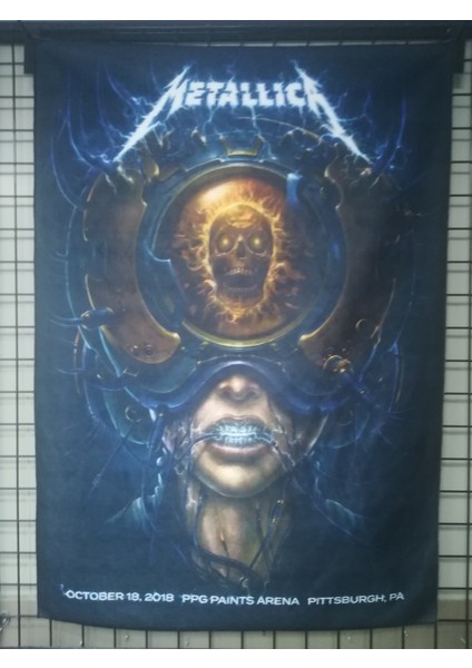 Metallica Pittsburg Konser Afişi Desenli Tasarim Duvar Halisi