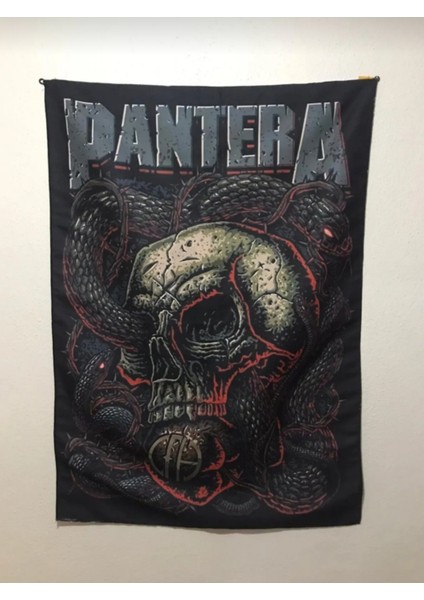 Metallica Pantera Desenli Tasarım Duvar Halısı