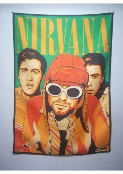Metallica Nirvana Grubu Desenli Tasarım Duvar Halısı
