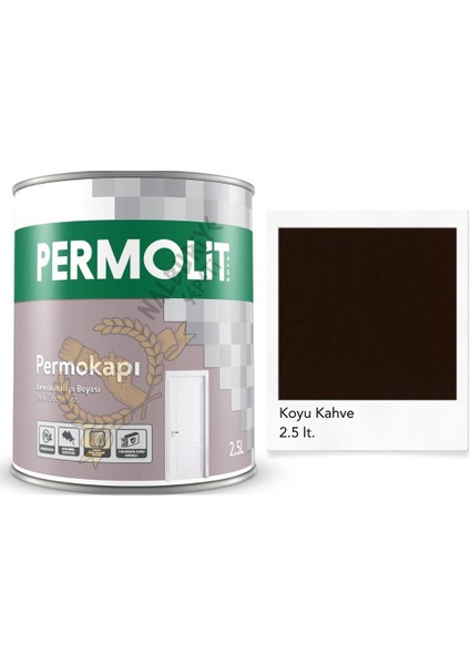 Sentetik Amerikan Panel Kapı Boyası Koyu Kahve 2.5 Lt.