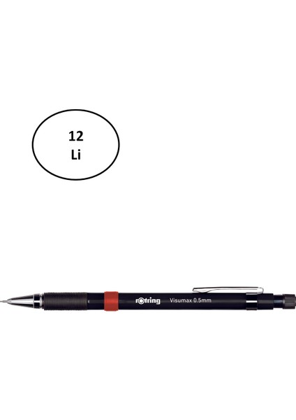 Rotring Visumax Versatil Kalem Siyah 0.5 mm 12'li