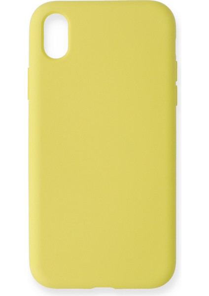 Iphone Xr Kılıf Nano Içi Kadife Silikon - Sarı 300099