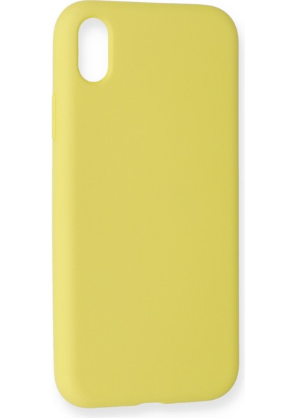 Iphone Xr Kılıf Nano Içi Kadife Silikon - Sarı 300099