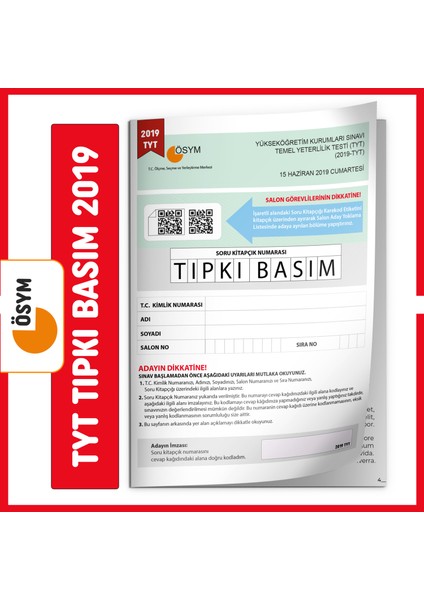 TYT 2024 ÖSYM Çıkmış Soru Tıpkı Basım Türkiye Geneli 6lı Dijital Çözümlü Deneme Seti