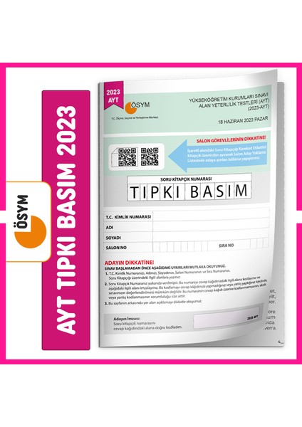 AYT 2024 ÖSYM Çıkmış Soru Tıpkı Basım Türkiye Geneli 5li Dijital Çözümlü Deneme Seti fiyatları