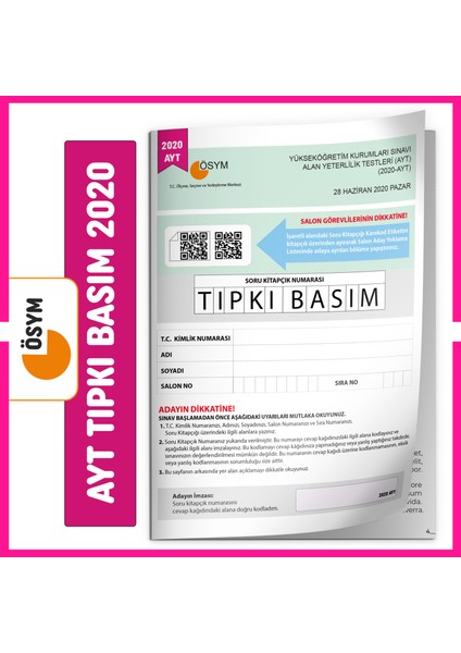AYT 2024 ÖSYM Çıkmış Soru Tıpkı Basım Türkiye Geneli 5li Dijital Çözümlü Deneme Seti indirimleri