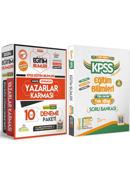 KPSS Eğitim Bilimleri Anamorfik Tek Kitap ve 10'lu Yazarlar Karması Tamamı Çözümlü Deneme Paketi