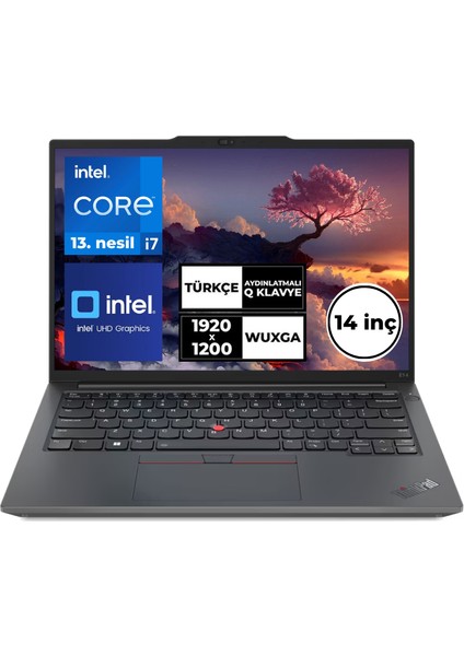 Thinkpad E14 Gen 5 I7-13700H 24 GB 1 Tbssd 14" Wuxga Windows 11 Pro 21JLS2TUL1 BT69