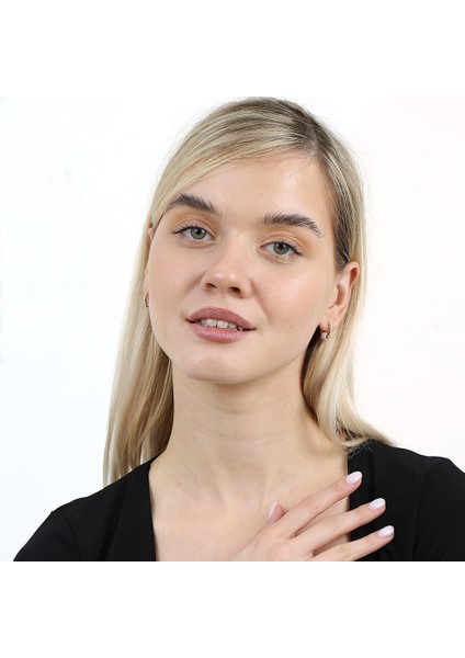 Beyaz Zirkon Taşlı Küre Top Sallantılı Rose Renk 925 Ayar Gümüş Kadın Küpe fiyatları