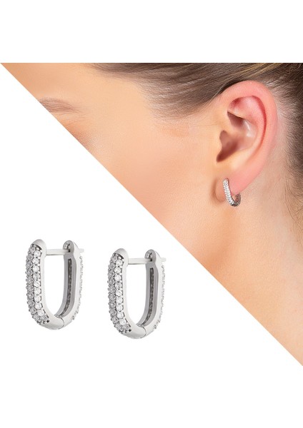 Starlight Diamond Zirkon Taşlı U Tasarım 925 Ayar Gümüş Küpe fiyatları