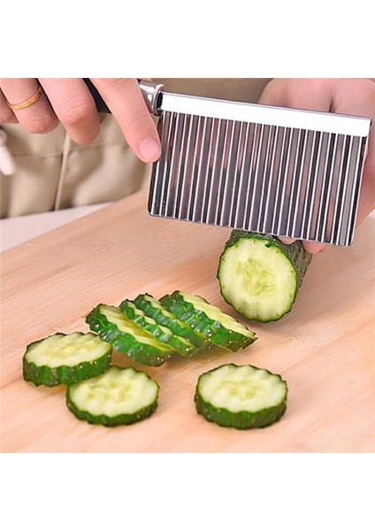 Siyah Stil Çok Fonksiyonlu Patates Dalgalı Kenarlı Bıçak Paslanmaz Çelik Mutfak Gadget Sebze Meyve Kesme Soyucu Pişirme Fransız Fry Maker (Yurt Dışından) fiyatları