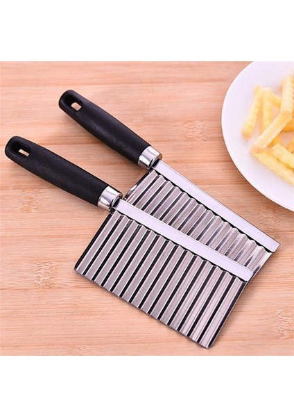 Siyah Stil Çok Fonksiyonlu Patates Dalgalı Kenarlı Bıçak Paslanmaz Çelik Mutfak Gadget Sebze Meyve Kesme Soyucu Pişirme Fransız Fry Maker (Yurt Dışından) modelleri
