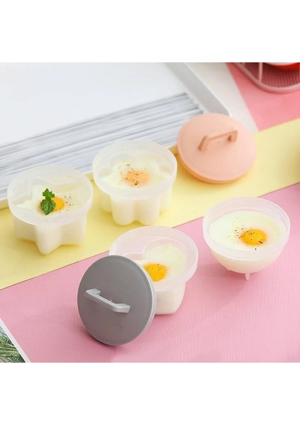 C Stili Set Sevimli Yumurta Kazanı Plastik Yumurta Poacher Seti Kahvaltı Buğulanmış Yumurta Kalıbı Kapaklı Yumurta Kalıbı Formu Fırçalı (Yurt Dışından)