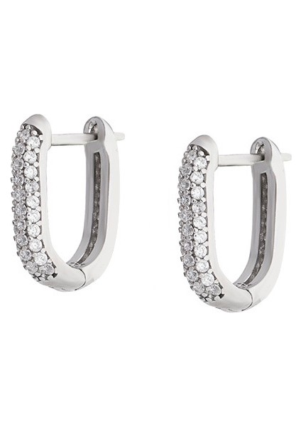 Starlight Diamond Mikro Zirkon Taşlı U Tasarım 925 Ayar Gümüş Küpe
