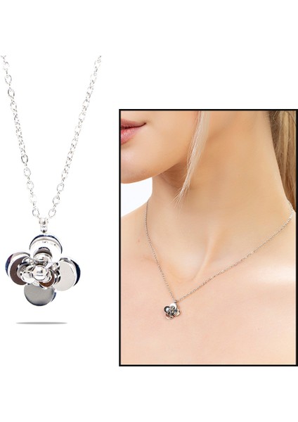 Gümüş Renk Kararmaz Metal Zincirli Kır Çiçeği Tasarım Kadın Kolye fiyatları