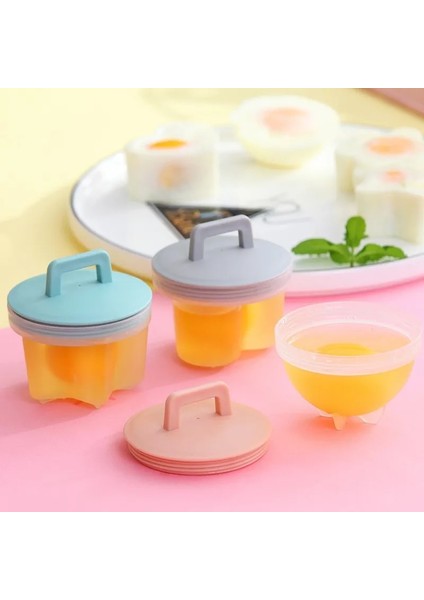Yeşil Stil Yeni 4 Adet Pratik Sevimli Yumurta Kazanı Plastik Yumurta Kaçak Avcı Seti Mutfak Yumurta Pişirici Araçları Yumurta Kalıp Formu Kapaklı Fırça Gözleme Makinesi (Yurt Dışından)