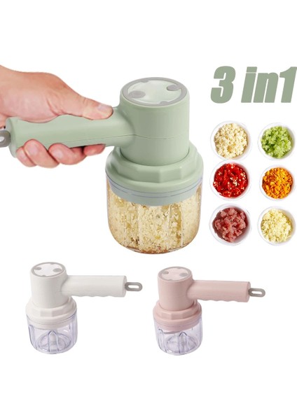 Yeşil 3'ü 1 Arada Stil Mini Elektrikli Sarımsak Doğrayıcı Sebze Doğrayıcı ile Kablosuz Yumurta Aracı Kremalı Kek Pişirme Hamur Karıştırıcı Mutfak Blender Aksesuarları (Yurt Dışından) fiyatları