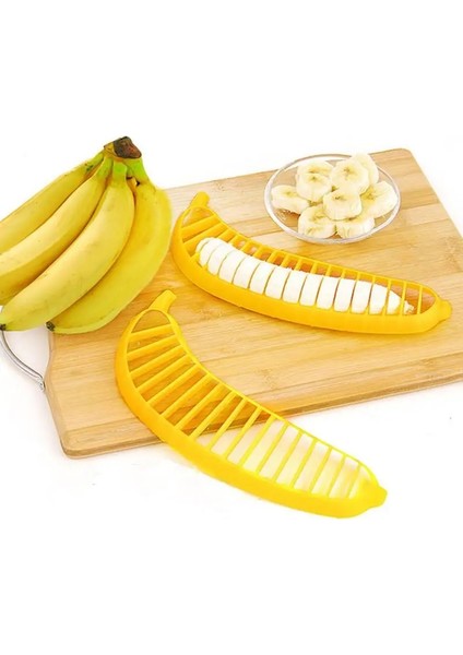 Sarı Stil Plastik Muz Dilimleme Kesici Meyve Sebze Salatası Makinesi Pratik Doğrayıcı Pişirme Araçları Mutfak Aletleri (Yurt Dışından)