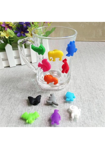 Çeşitli Renk Stili 3X1.5X1CM Silikon Şarap Kadehi Işaretleyiciler Deniz Hayvanları ve Kara Hayvanları Şarap Tanımlayıcı Içme Bardağı Işareti (Yurt Dışından) modelleri