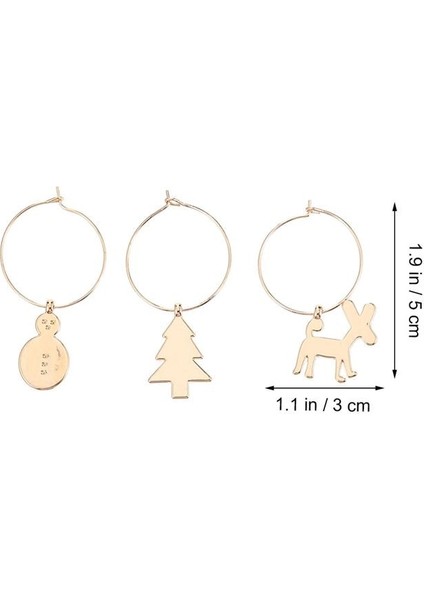 Gösterilen Stil Gibi 6 Adet Metal Bardak Yüzük Noel Prop Şarap Cam Dekorasyon Parti Cam Süsleme Şarap Işaretleyiciler Mutfak Bar Masası Dekoratif Yüzük (Yurt Dışından) fırsatları