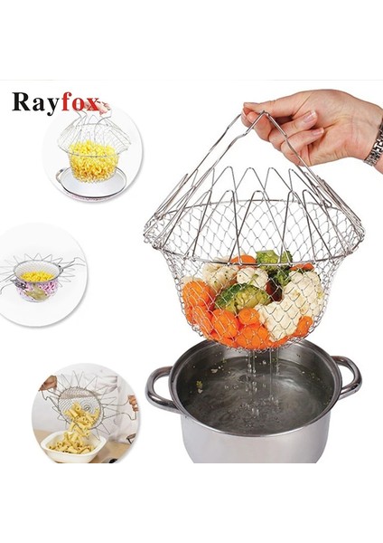 Kırmızı Kürek Stili Paslanmaz Çelik Mutfak Aksesuarları Araçları Katlanabilir Meyve Sebze Yıkama Sepeti Buharlı Kızartma Gıda Yaratıcı Mutfak Pişirme Gadget'ı (Yurt Dışından) modelleri